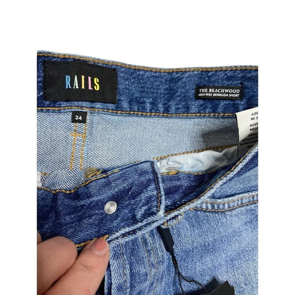NWT The Rails Beachwood Bermuda Jean Shorts-sz 24 - Picture 6 of 10